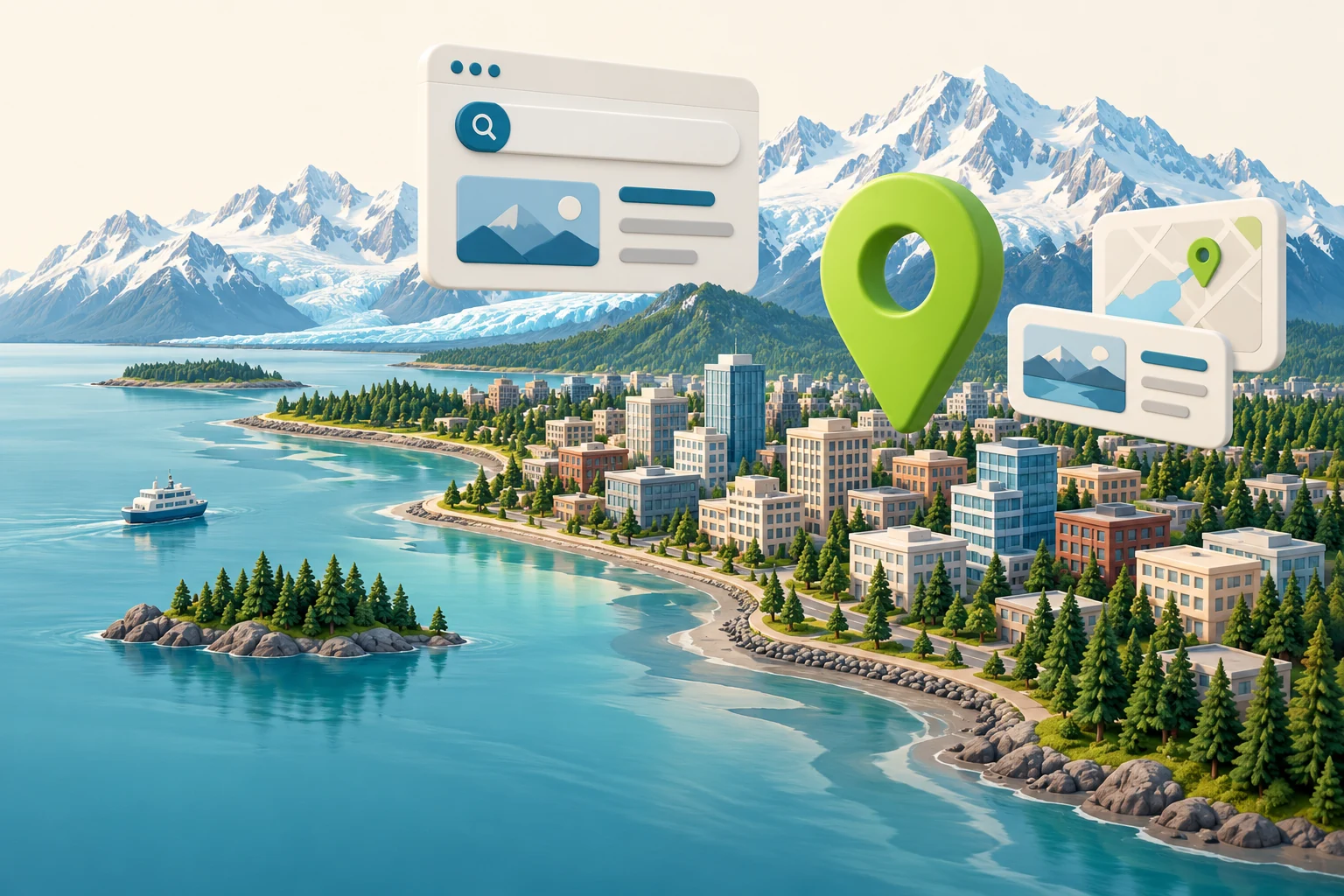 Anchorage inspired local-search illustration