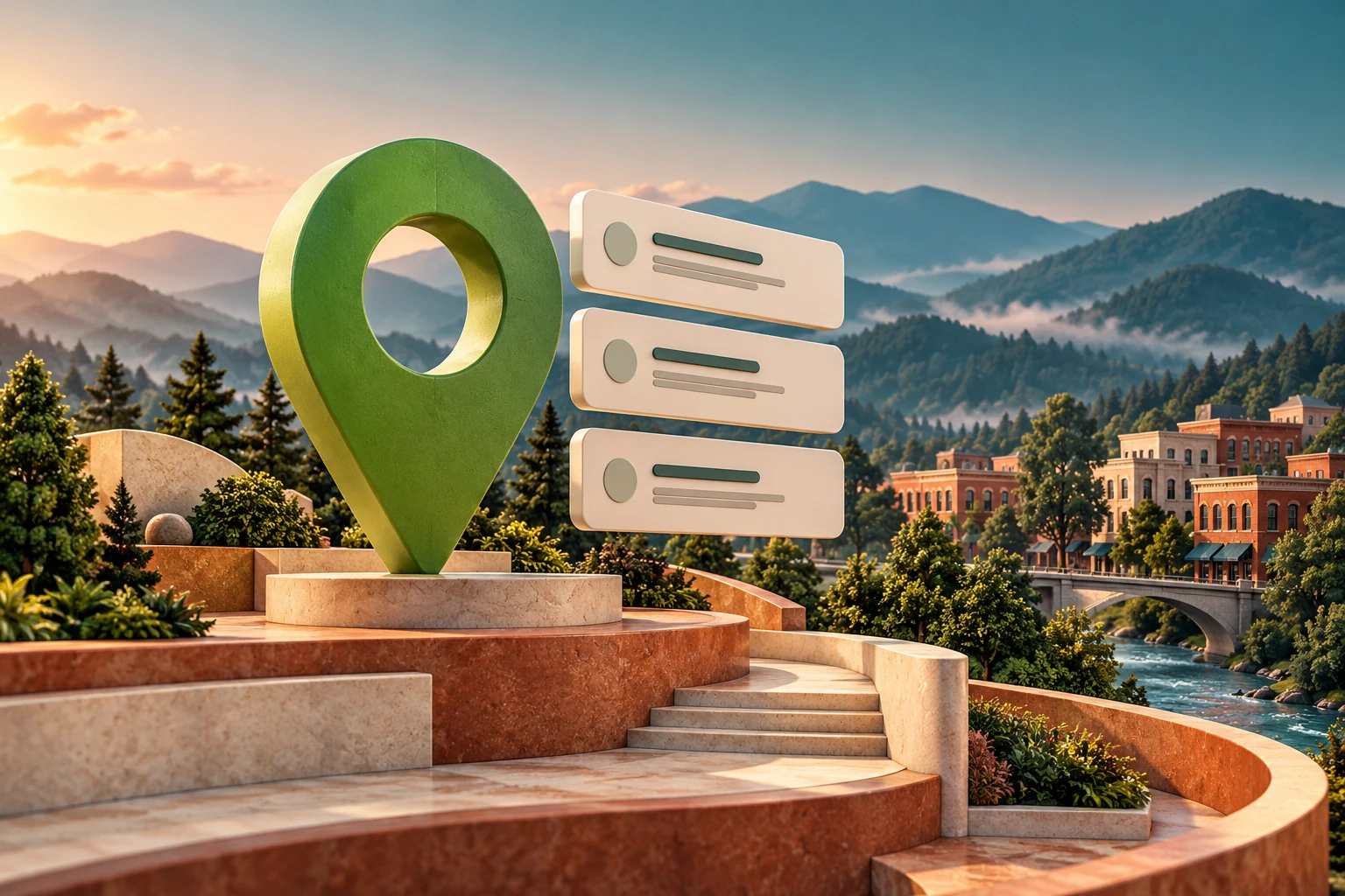 Asheville inspired local-search illustration