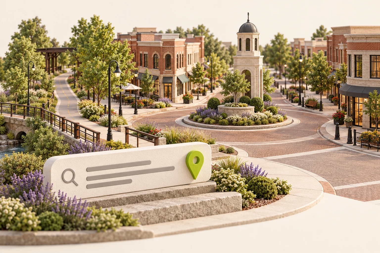 Carmel inspired local-search illustration