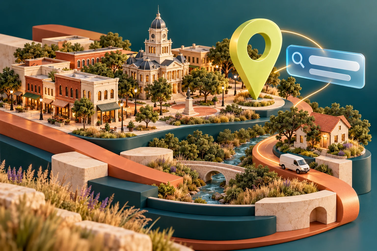 Denton inspired local-search illustration