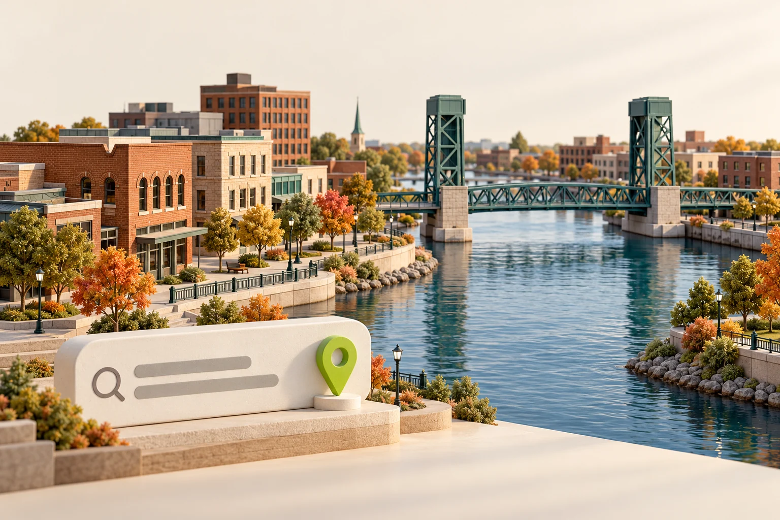 Green Bay inspired local-search illustration