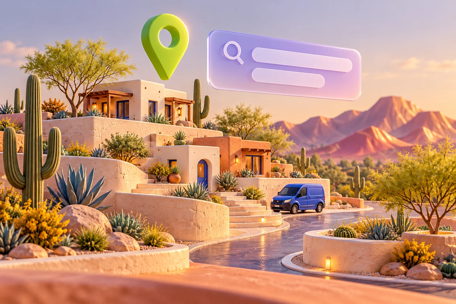 Mesa inspired local-search illustration