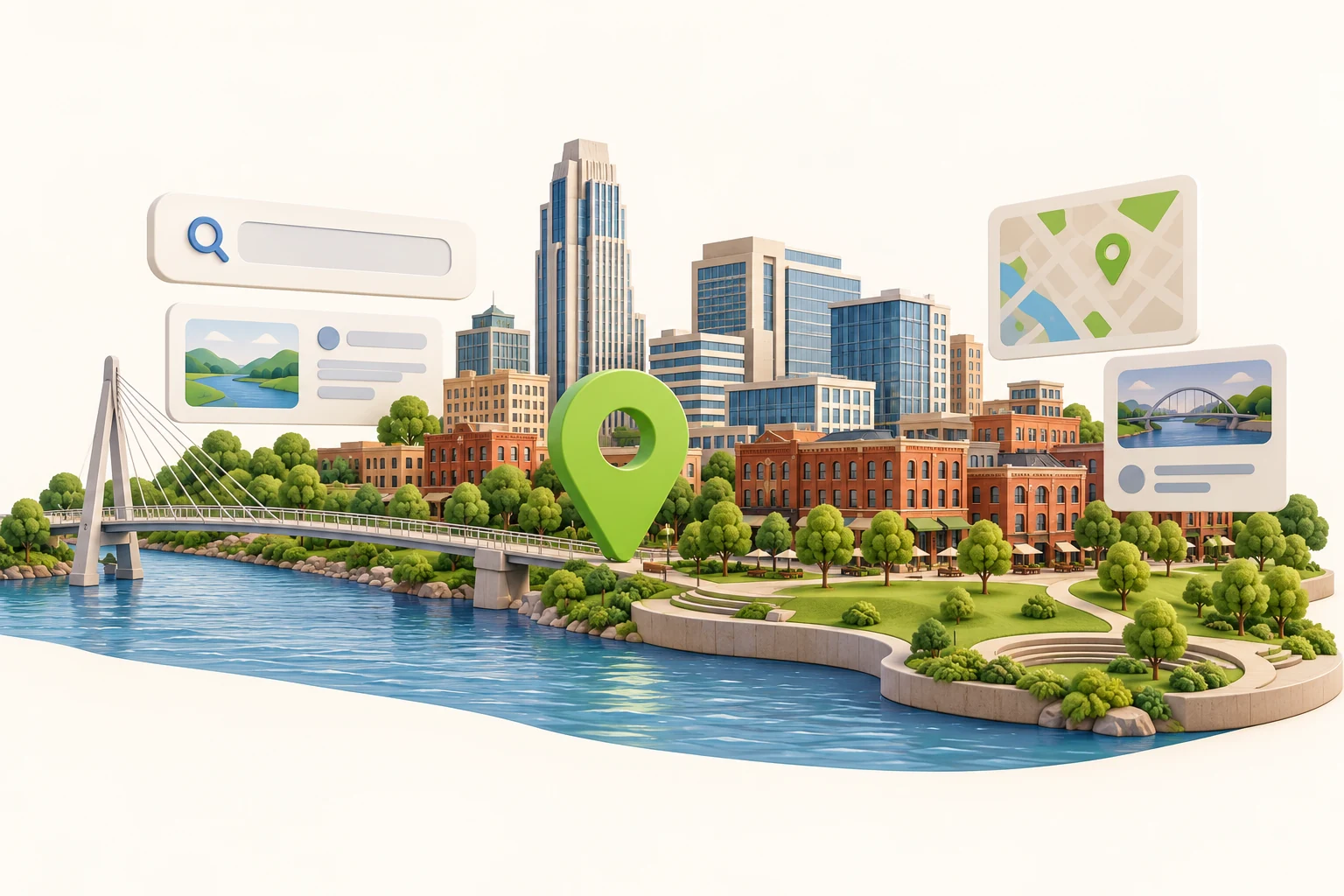 Omaha inspired local-search illustration