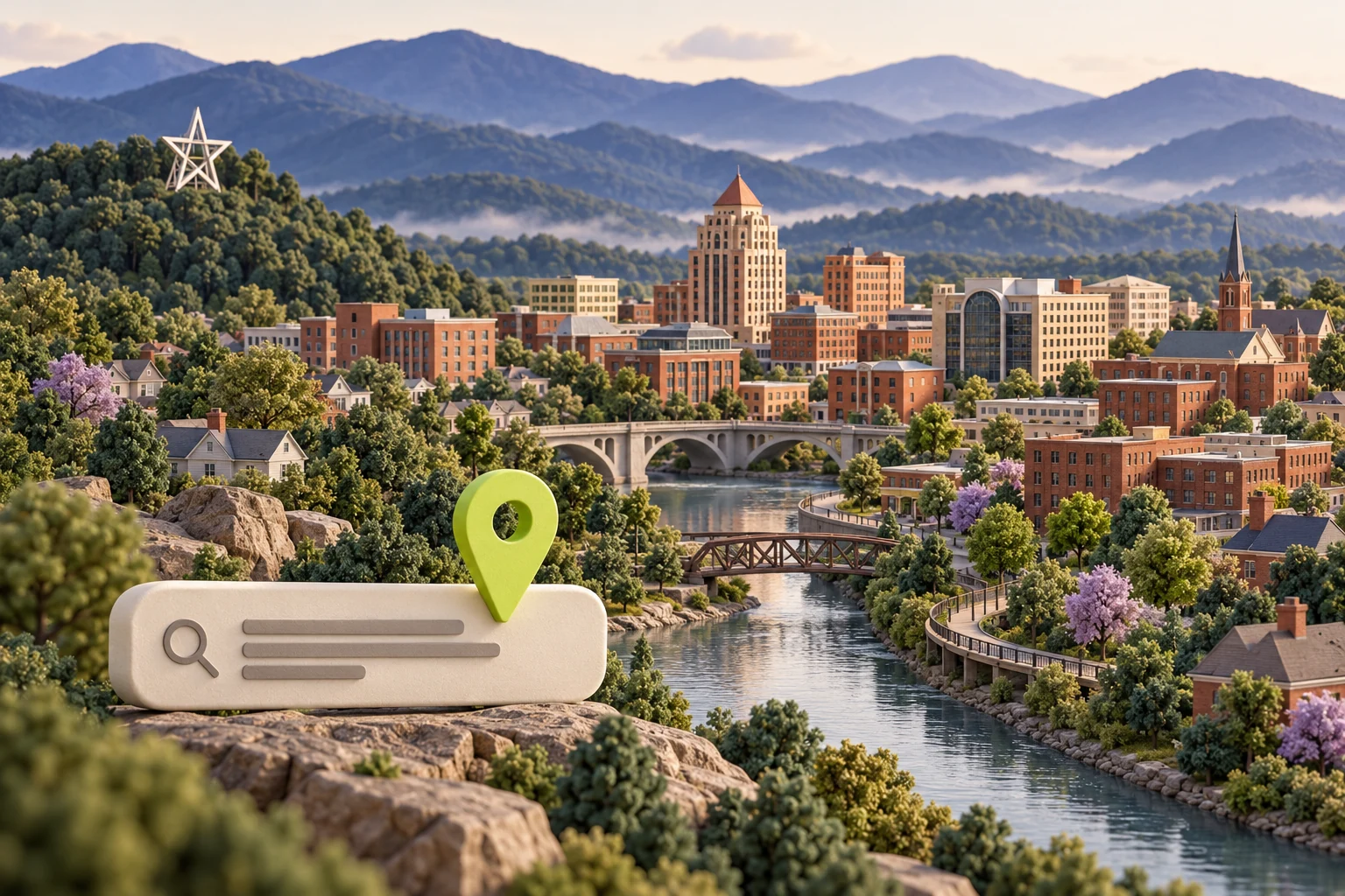 Roanoke inspired local-search illustration