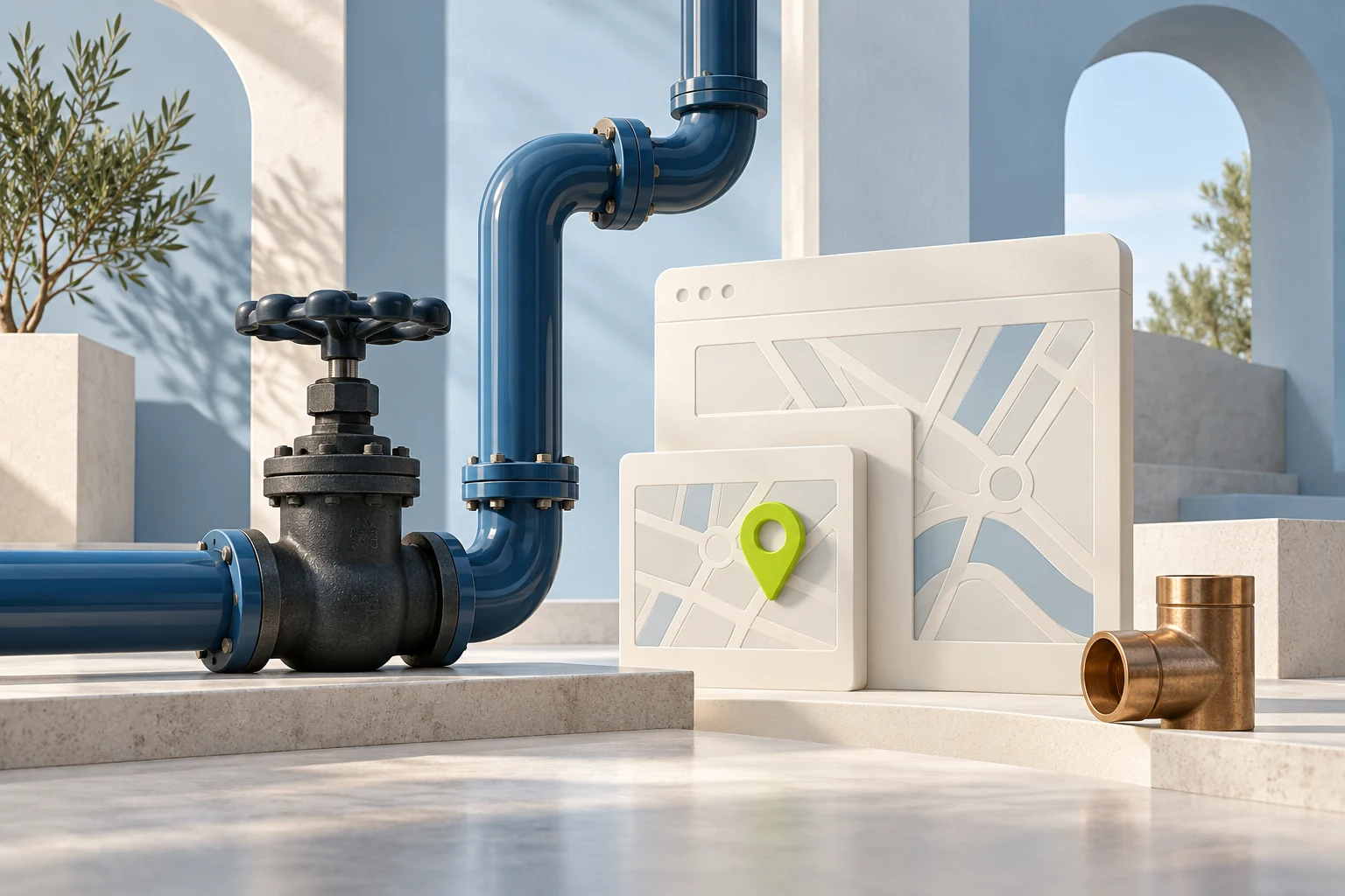 Plumbing and local search illustration